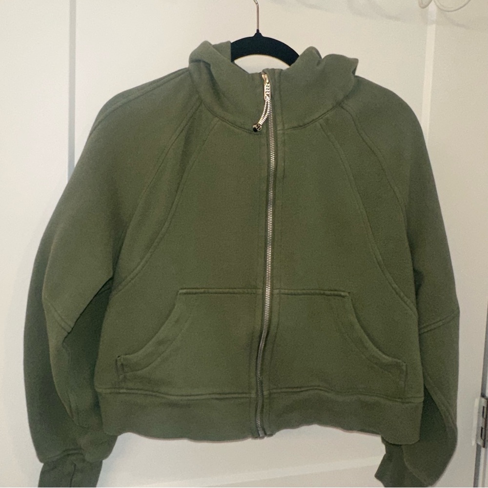 Lululemon Scuba Oversized Full Zip-Up in Green Twill